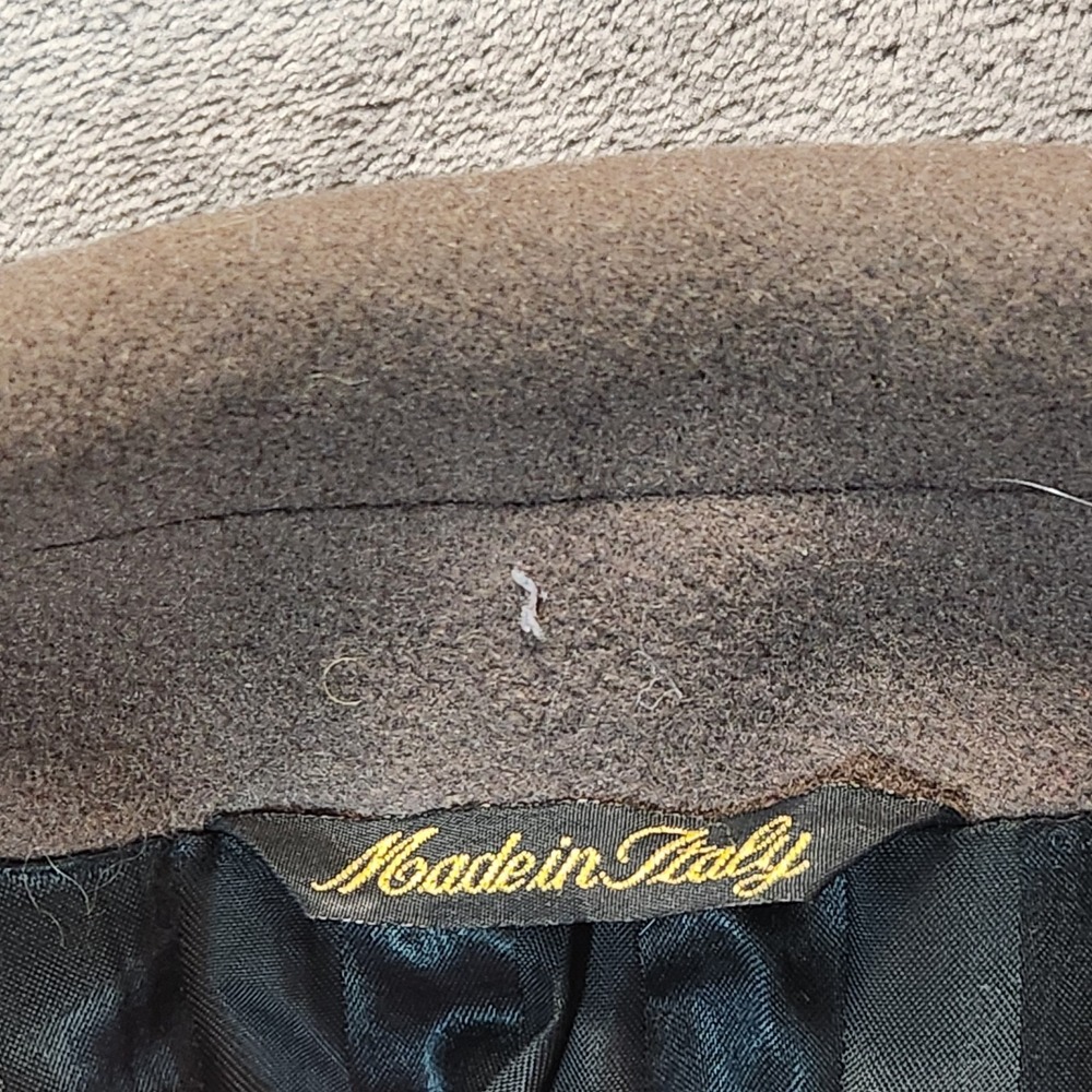 Mario‎ Valente Mens Overcoat 40R Brown Wool Cashmere Double Breasted Italy VTG - Picture 7 of 9